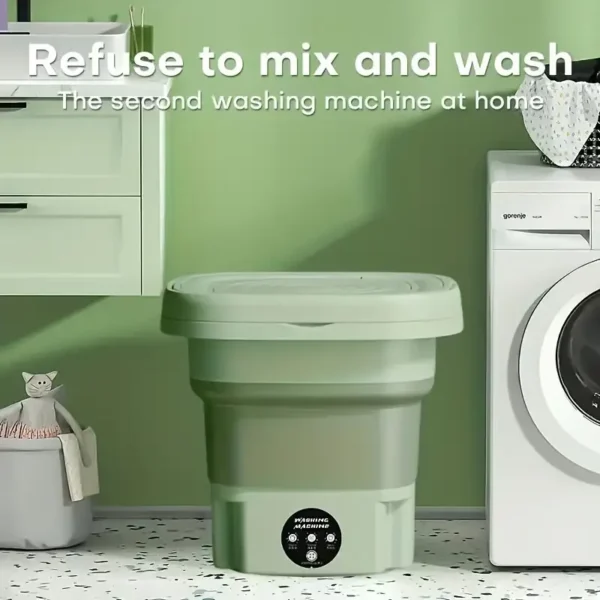 Portable Collapsible Mini Washing Machine for Small and Delicate Loads, Ideal for Travel and Compact Living.